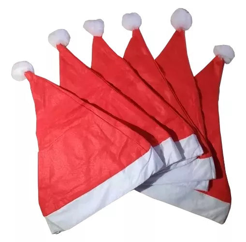 Sombrero Santa Económico con Luz SET DE 12 PIEZAS