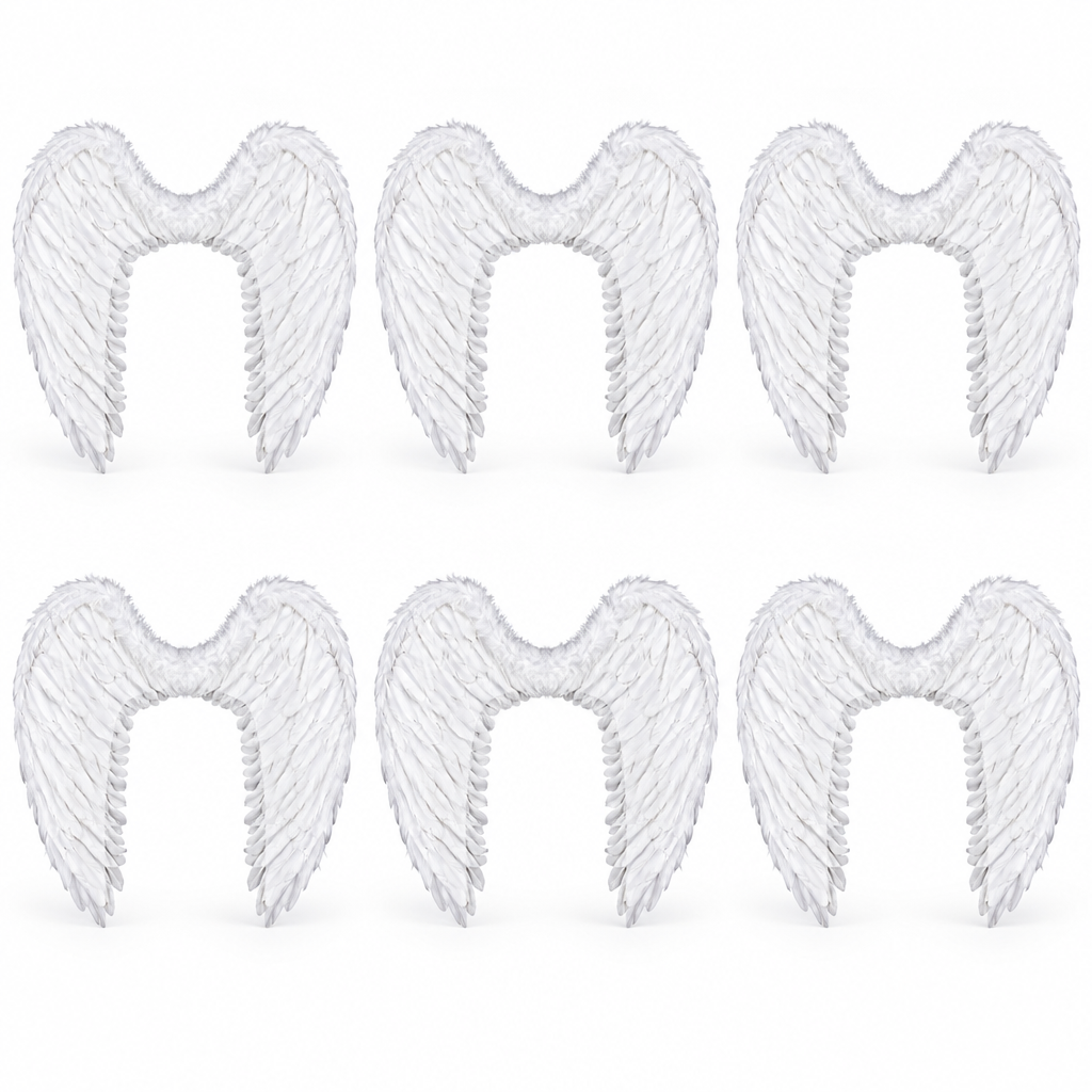 Pack de 6 - Alas de ángel 80 cm, ideal para disfraz de Halloween