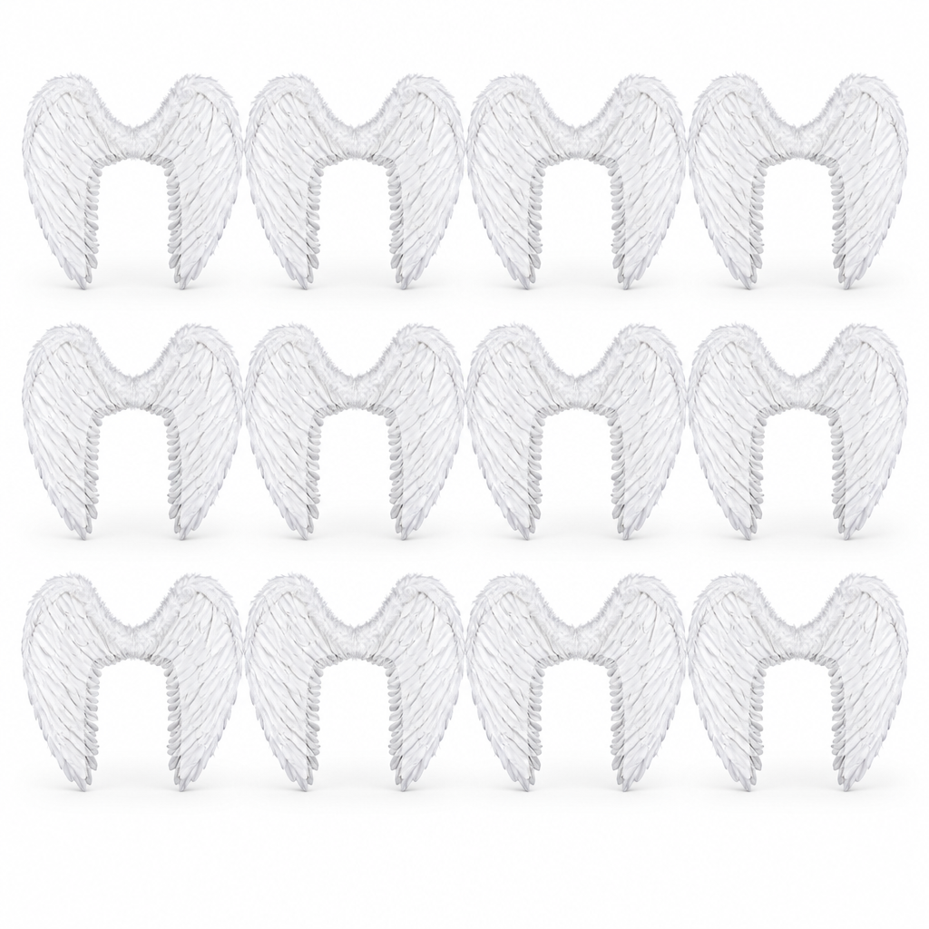 Pack de 12 - Alas de ángel 80 cm, ideal para disfraz de Halloween