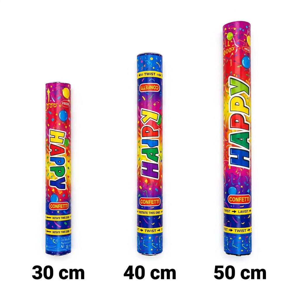 Pack de 5 - Lanzador de confeti - Cañón de confeti - Varios tamaños