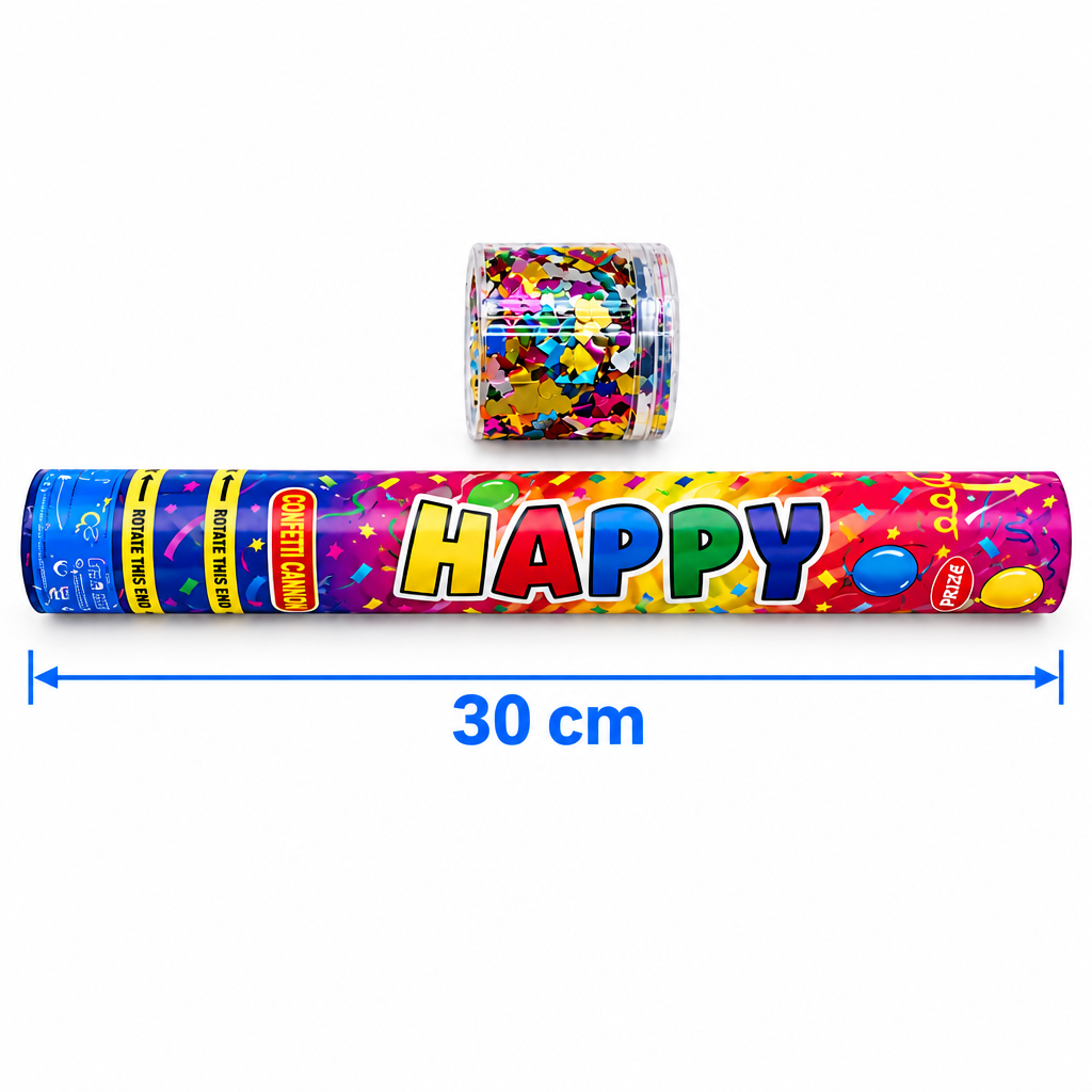 Pack de 25 - Lanzador de confeti - Cañón de confeti - Varios tamaños
