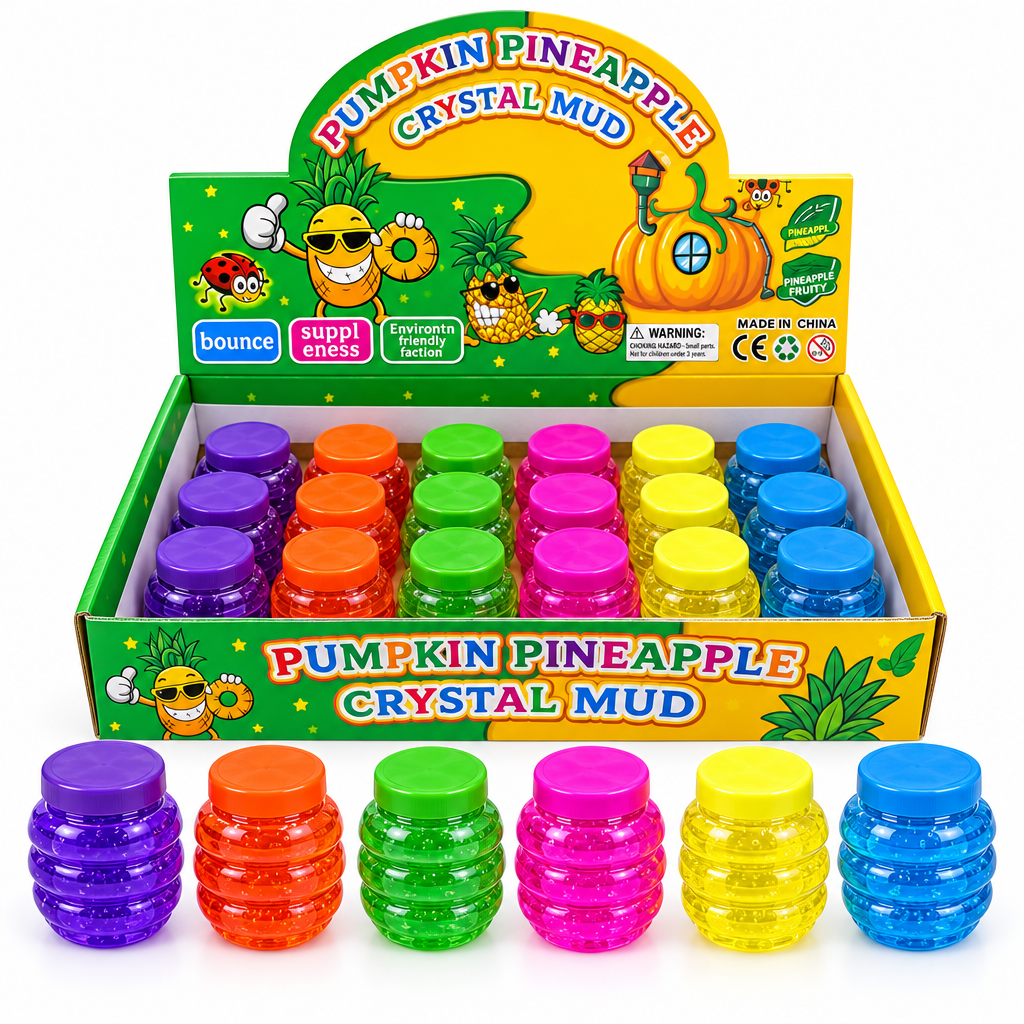 Pack con 20 Slimes Pumpkin Pineapple Crystal Mud, Colores surtidos