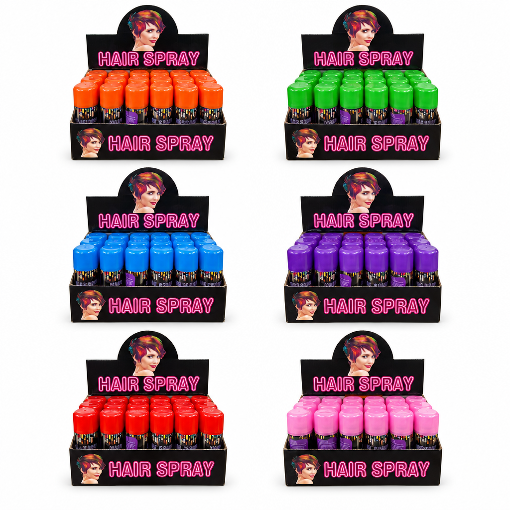 Caja color Púrpura - Aerosol de colores para fiestas - con 24