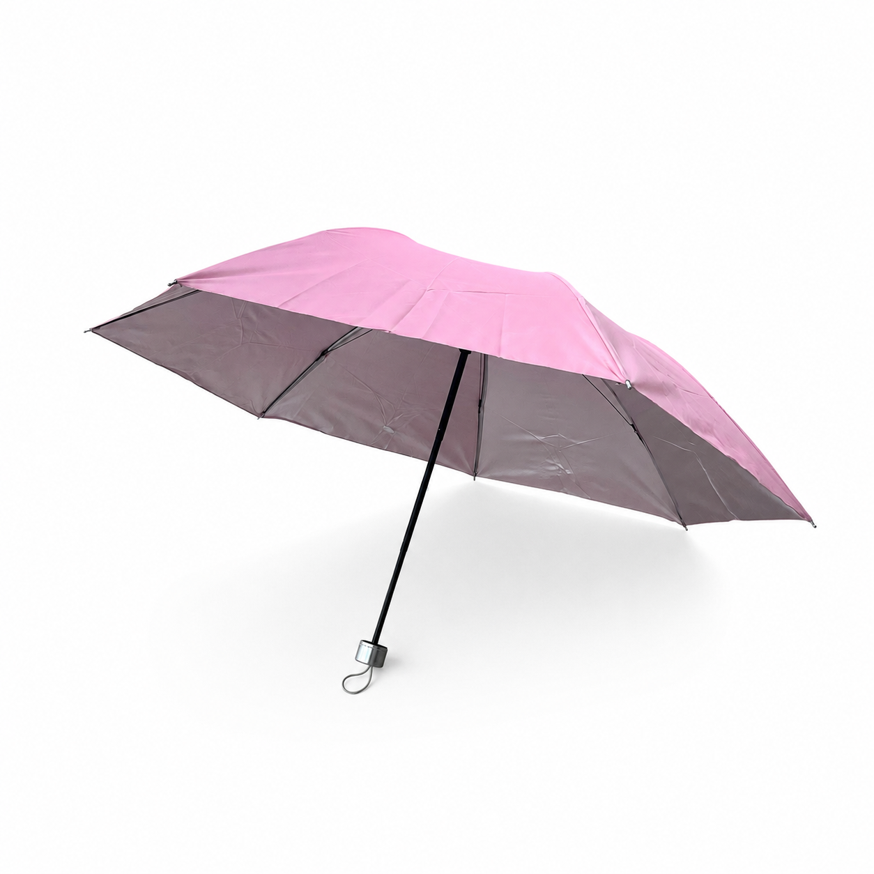 Paraguas compacto plegable rosa antiviento