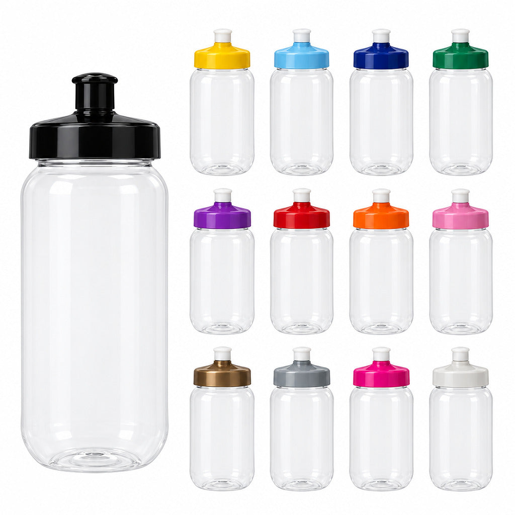50 Botellas deportivas Transparentes de 500ml para Eventos, Fiestas, deportes