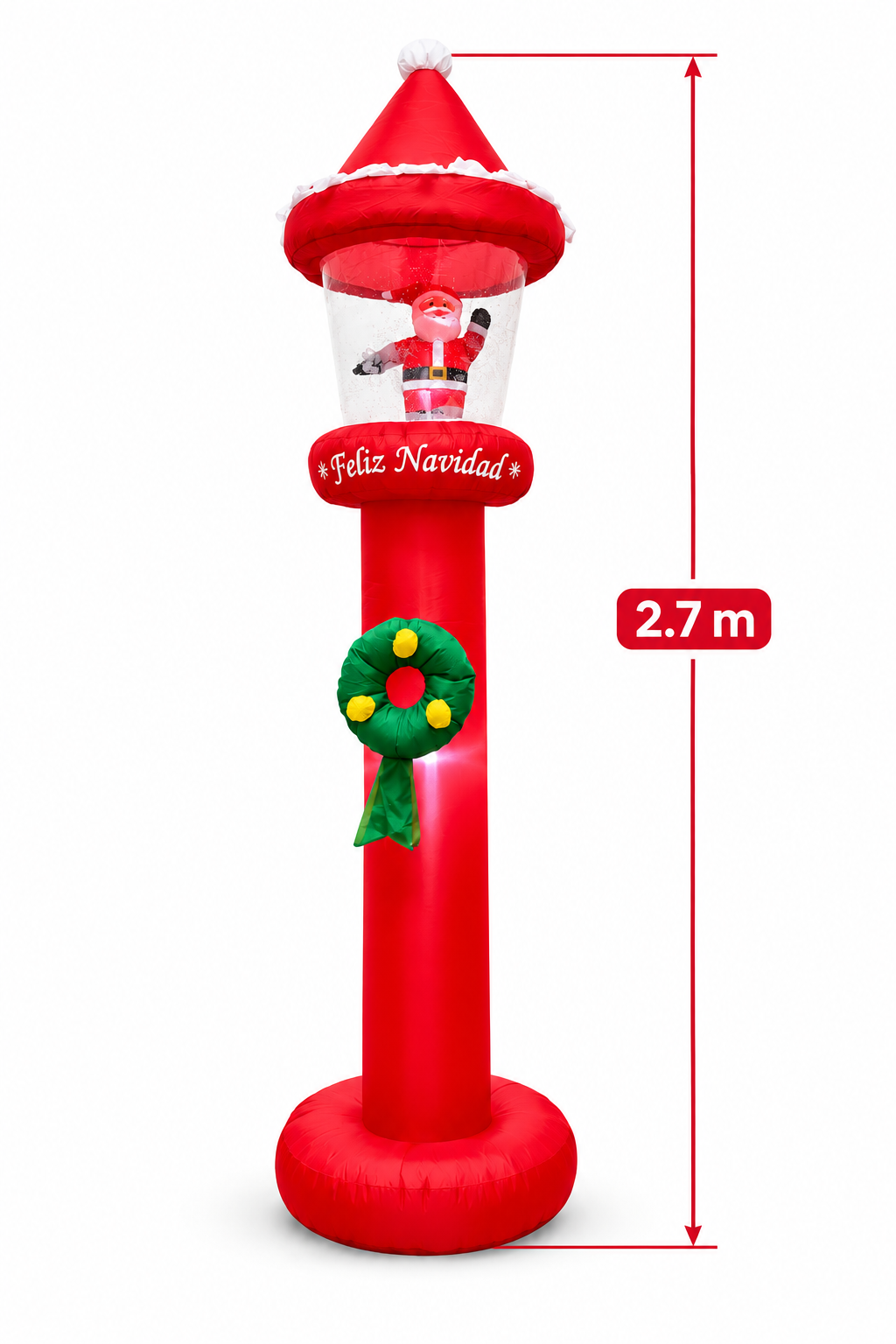 Farol inflable navideño con luz integrada 2.7 m – Decoración exterior