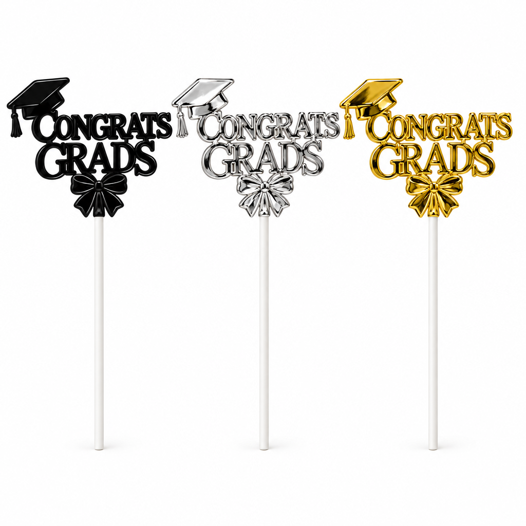 Pack de 6 - Topper para pastel de graduación Congrats Grads