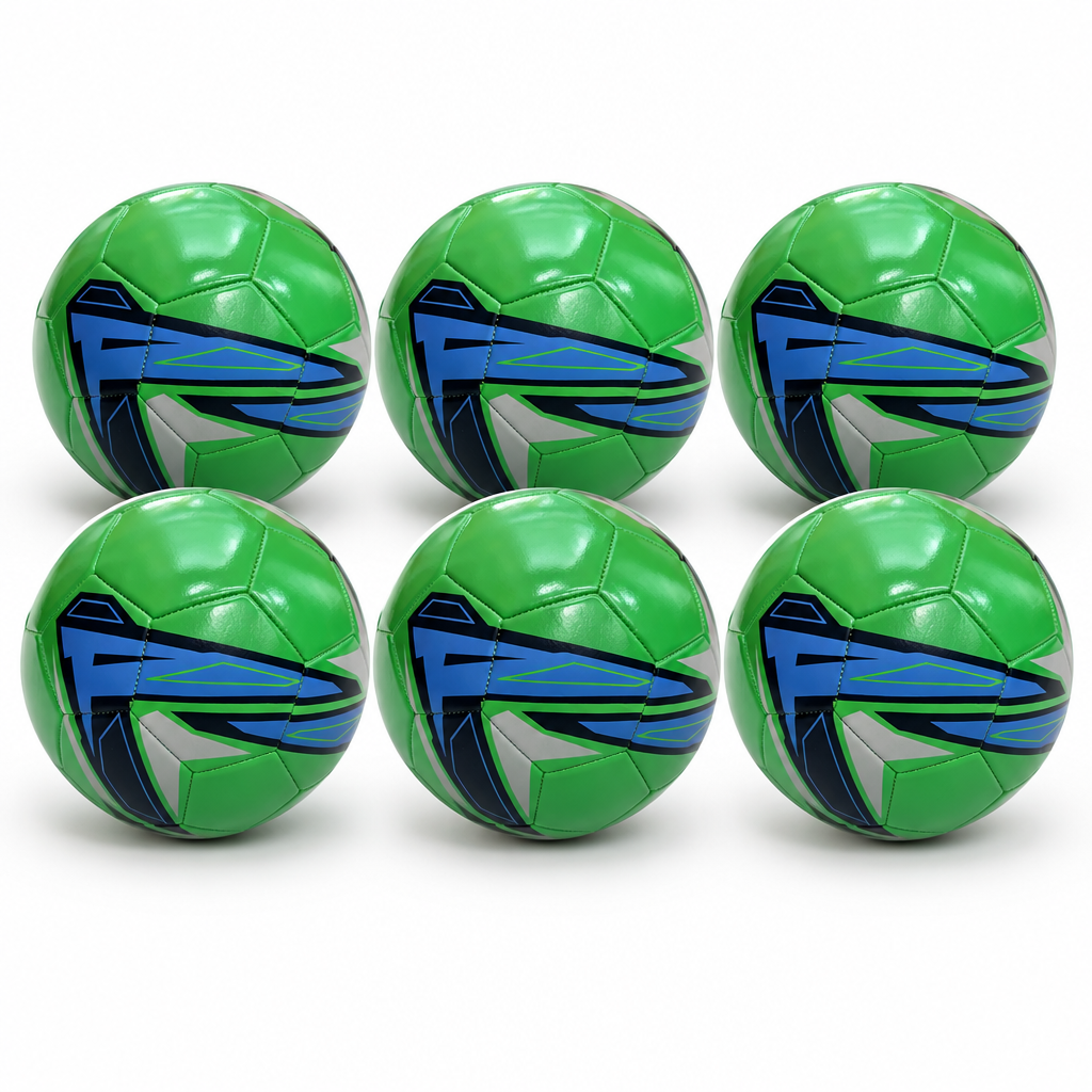 Pack de 6 - Balón fútbol,n.º 5, PVC, colores y diseños surtidos