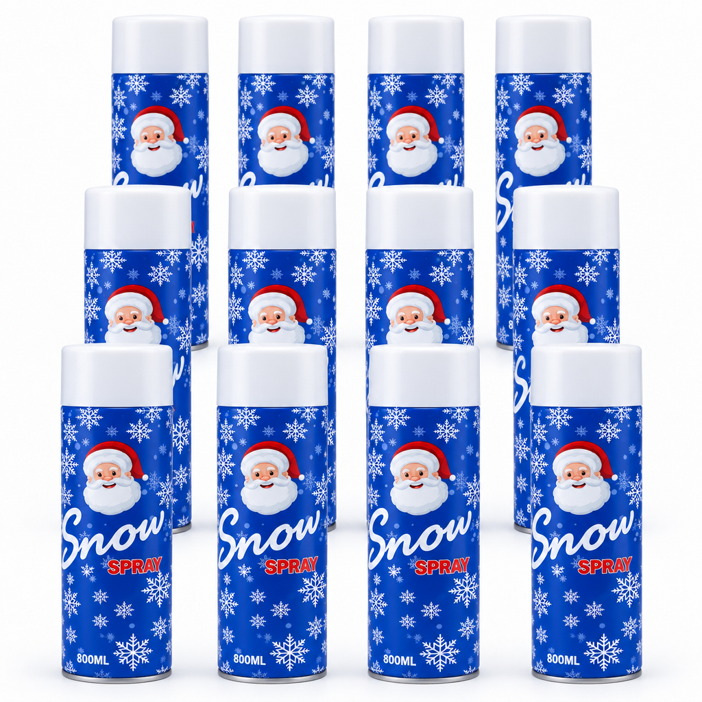 Pack de 12 - Spray de nieve artificial 800 ml para Navidad