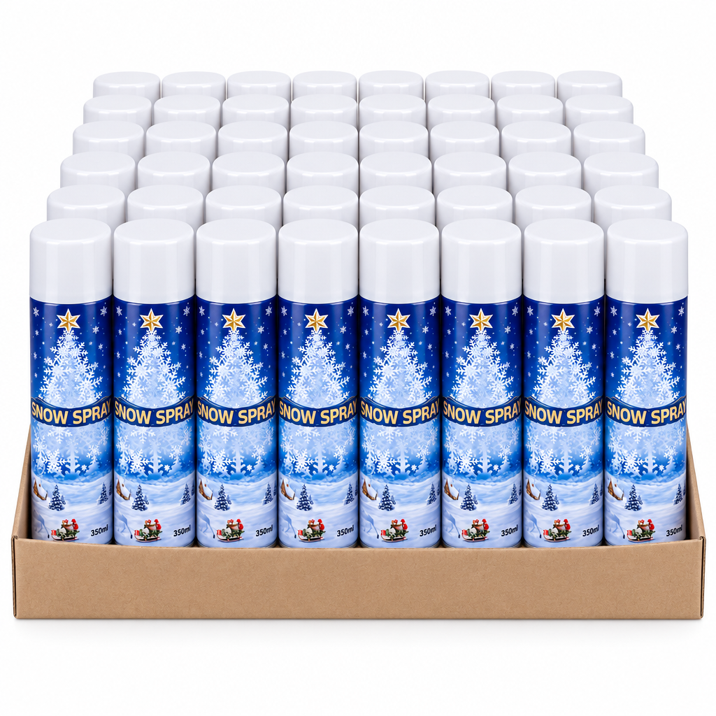 Pack de 48 - Spray de nieve decorativa 350 ml para Navidad