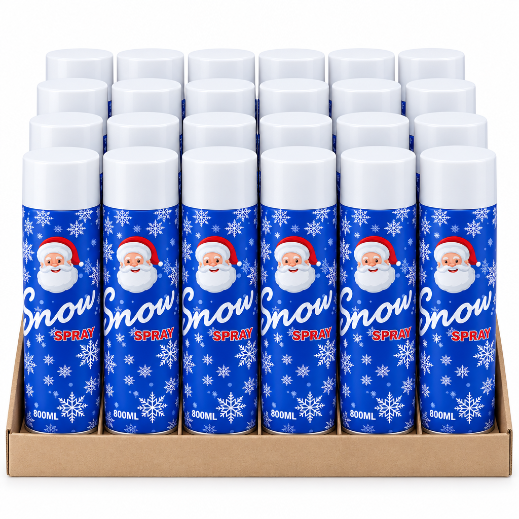 Pack de 24 - Spray de nieve artificial 800 ml para Navidad