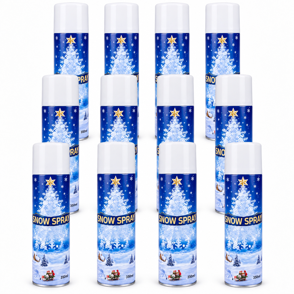 Pack de 12 - Spray de nieve decorativa 350 ml para Navidad