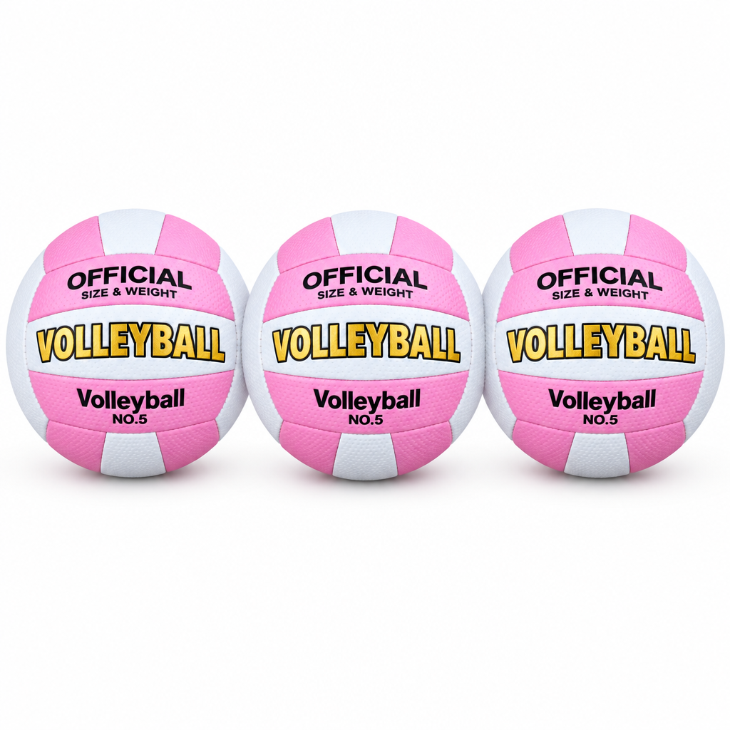 Pack de 3 - Balón de VOLLEYBALL - Tamaño oficial, Color Rosa