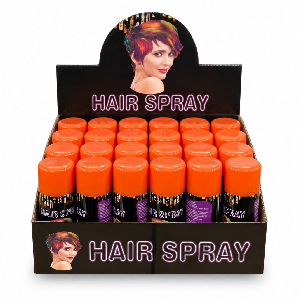 Caja color Naranja - Aerosol de colores para fiestas - con 24