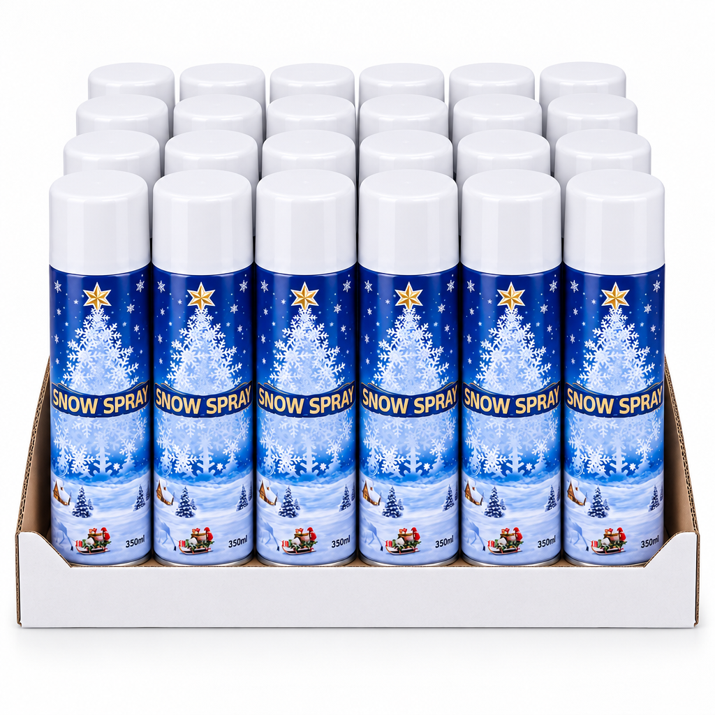 Pack de 24 - Spray de nieve decorativa 350 ml para Navidad